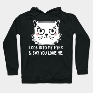 Look Into My Eyes & Say I Love You! Funny Valentine's Day Shirt & Gift Hoodie